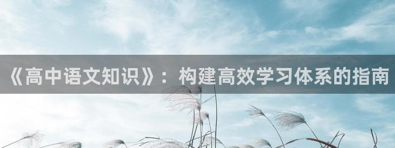 四月与五月小说：《高中语文知识》：构建高效学习体系的指南
